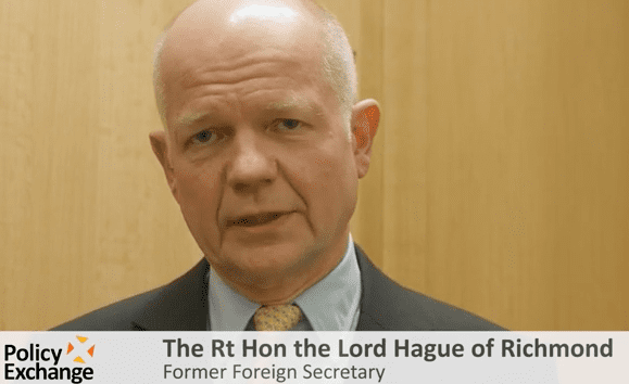 Lord Hague’s video message at the launch of Policy Exchange’s ‘Cost of Doing Nothing’ report