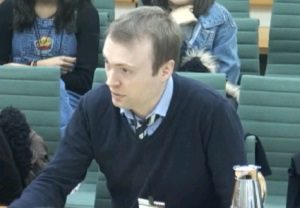 Richard Norrie giving evidence in Parliamentary committee